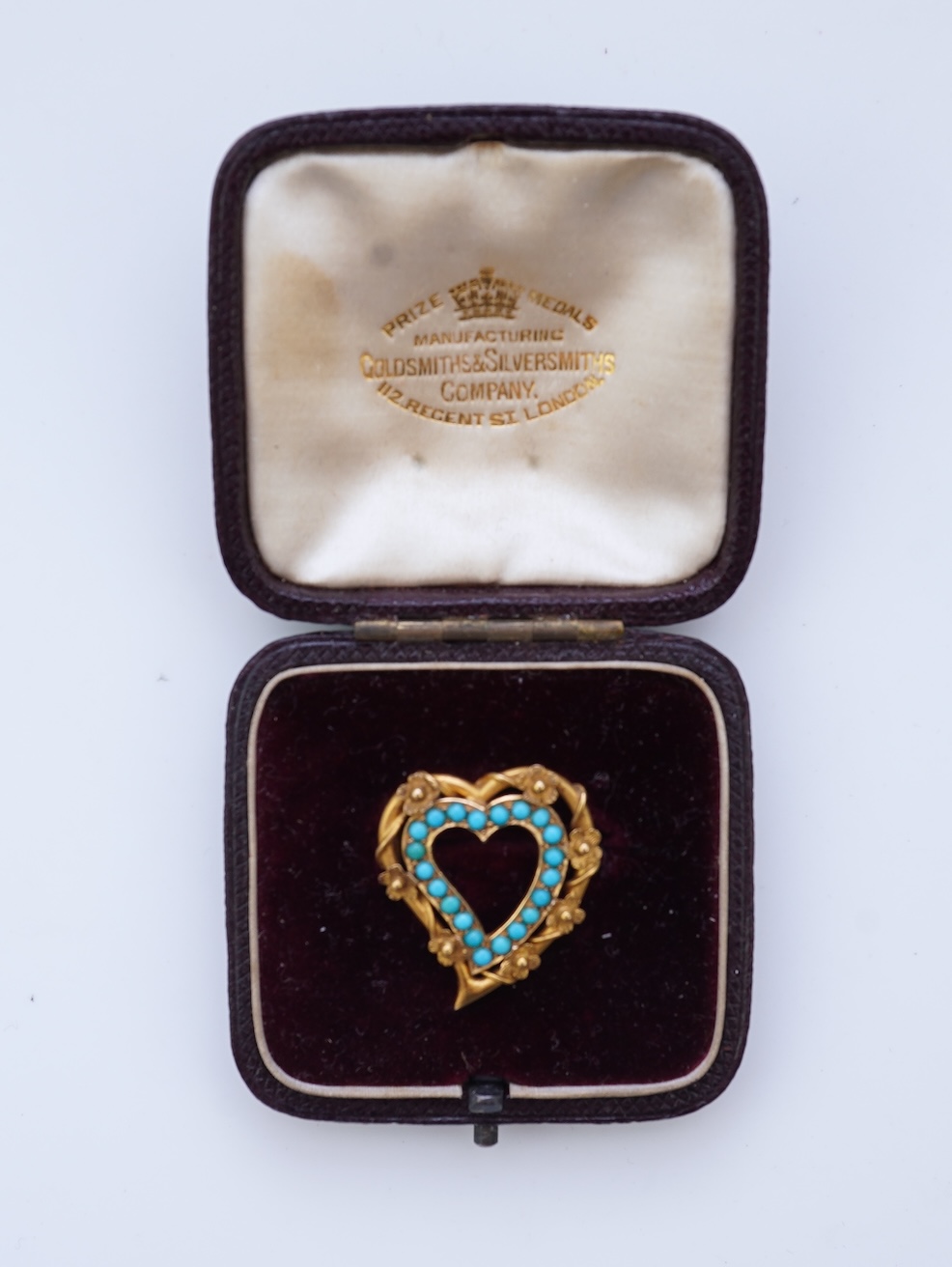 An Edwardian gold and turquoise brooch, early 20th century
